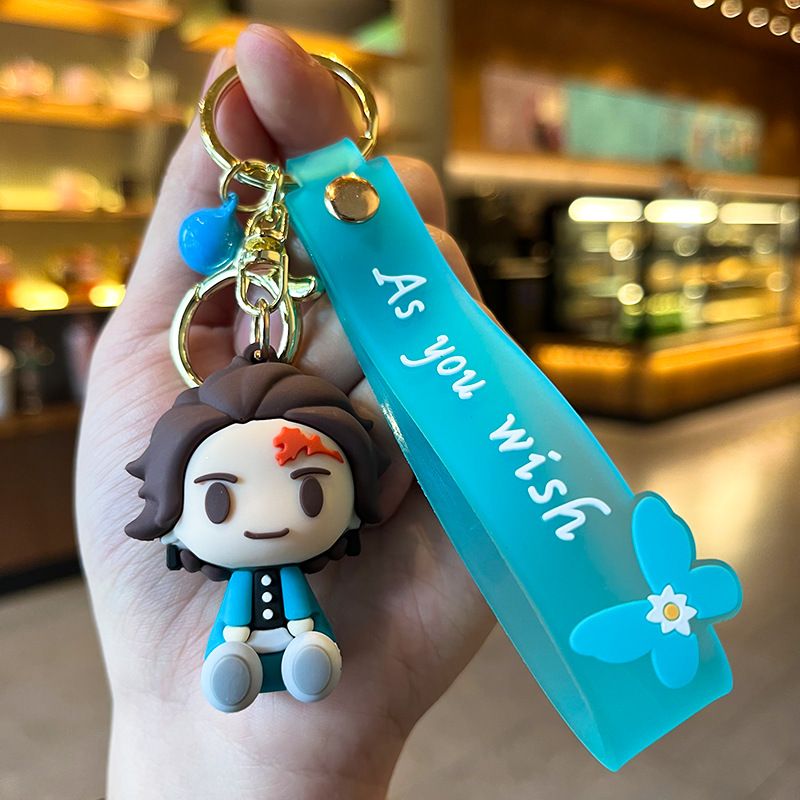 Car Key Chain Cartoon Silicone Doll Anime Decoration Cool Girl Pendant With  Lanyard Best Sellers For Car Accessories Women