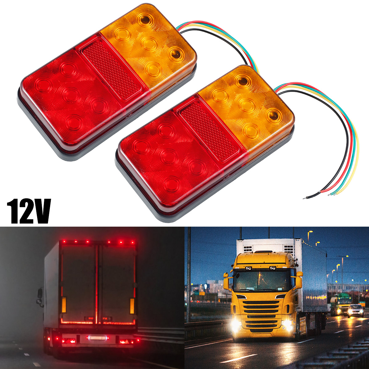 Paquete de 10 luces LED rojas DC12-24V IP68 impermeables para remolque,  luces LED delanteras y traseras, indicadores de liquidación de luz para