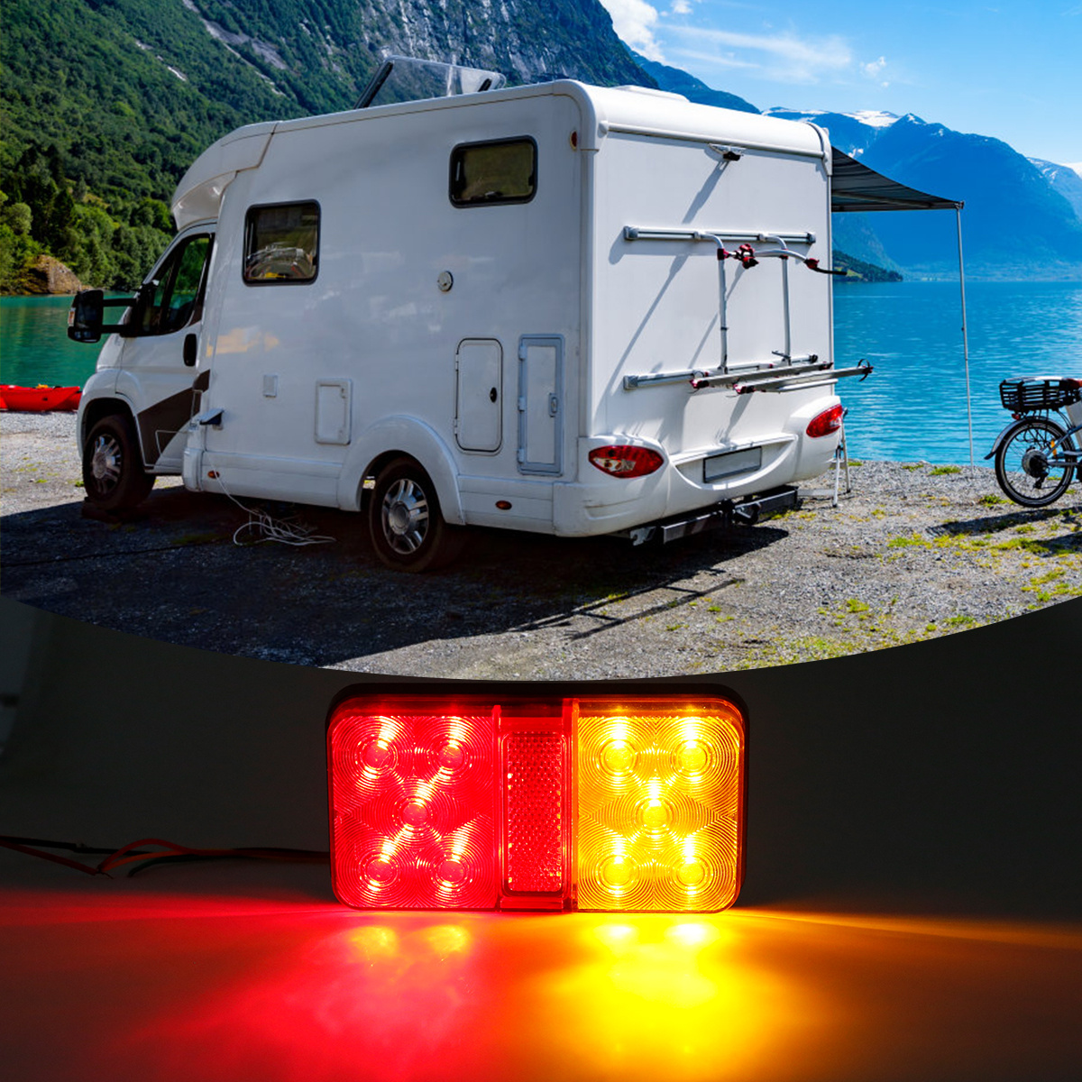 Acheter Feu arrière LED pour voiture et camion, 1 paire, feu Stop arrière, pour  remorque, camion, caravane
