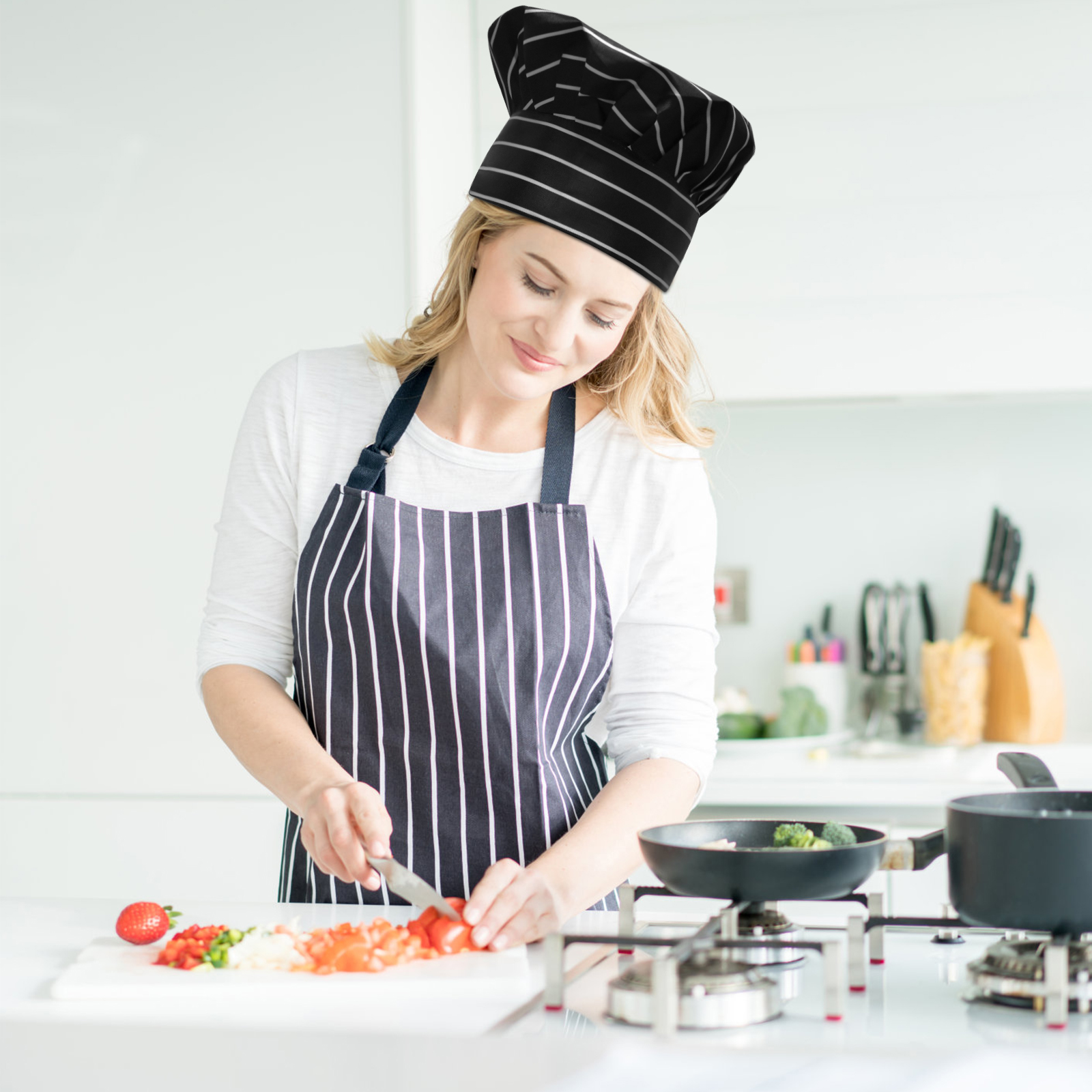 2pcs, Adults Chef Hat, Chef Cap For Men Women, Adjustable Cooking Hat With  Elastic Band, Reusable Chefs Hat, Professional For Kitchen Coffee Restauran