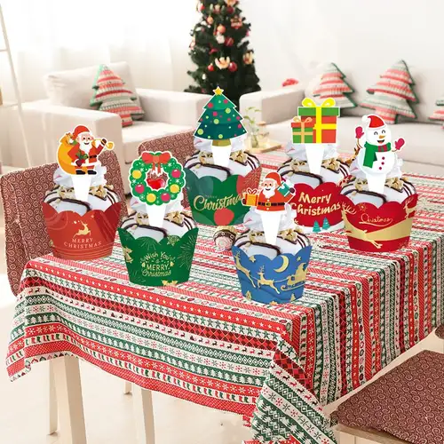 Dollhouse Décorations De Noël Pour Gâteaux Toppers Père Noël Cerf