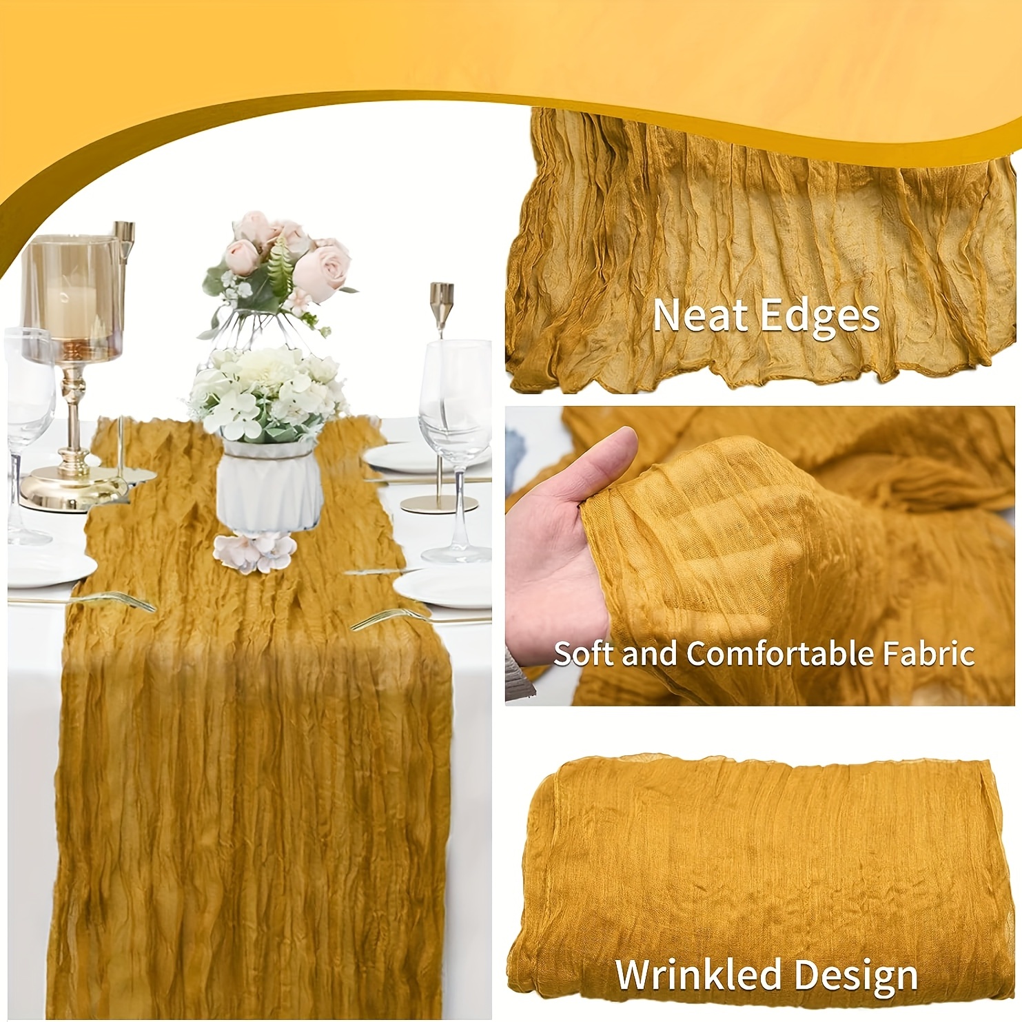 Polyester Table Runner for Wedding Birthday Party Decor