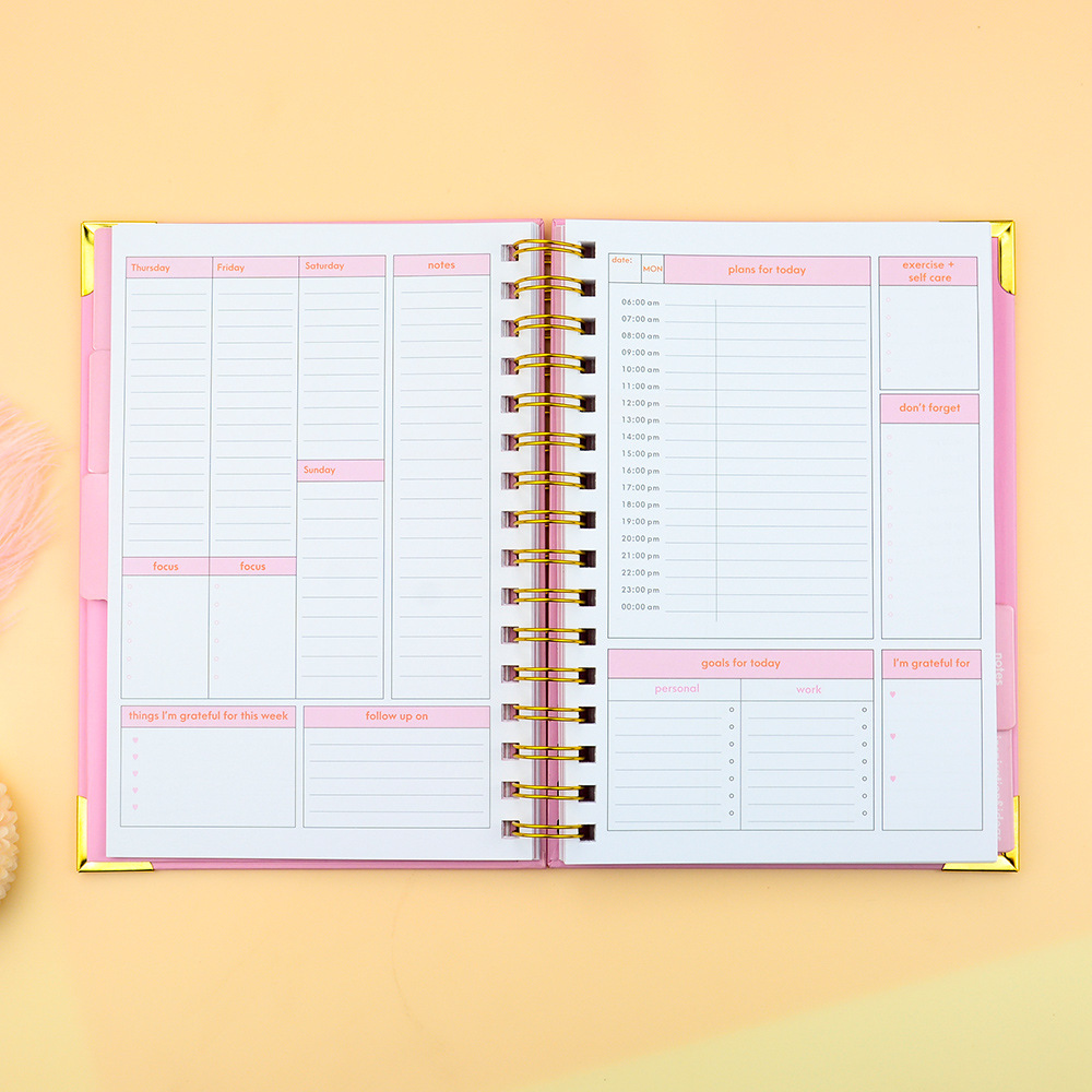 2024 Agenda Book Planner Notebook Coil Book Weekly Plan Book Temu