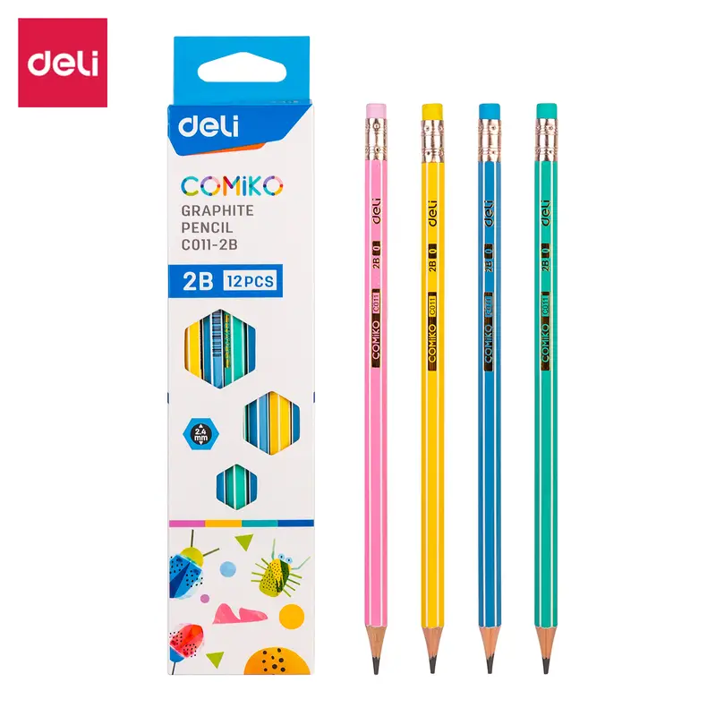 12pcs/box, Deli Good Quality 2B/HB Graphite Pencils Ordinary Softened  Poplar Pencils For Students Writing Drawing, Back To School, School  Supplies, Ka