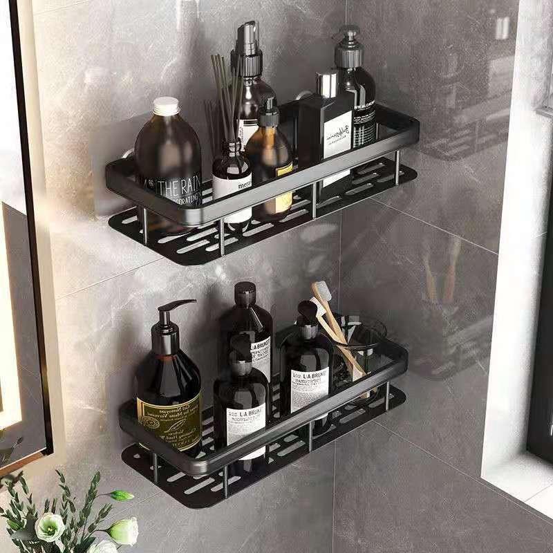 2pcs Shower Caddy Shelf Accessories Modern Matte Black Bathroom Corner  Shelves Kitchen Wall Shelf Shower Shampoo Storage Rack