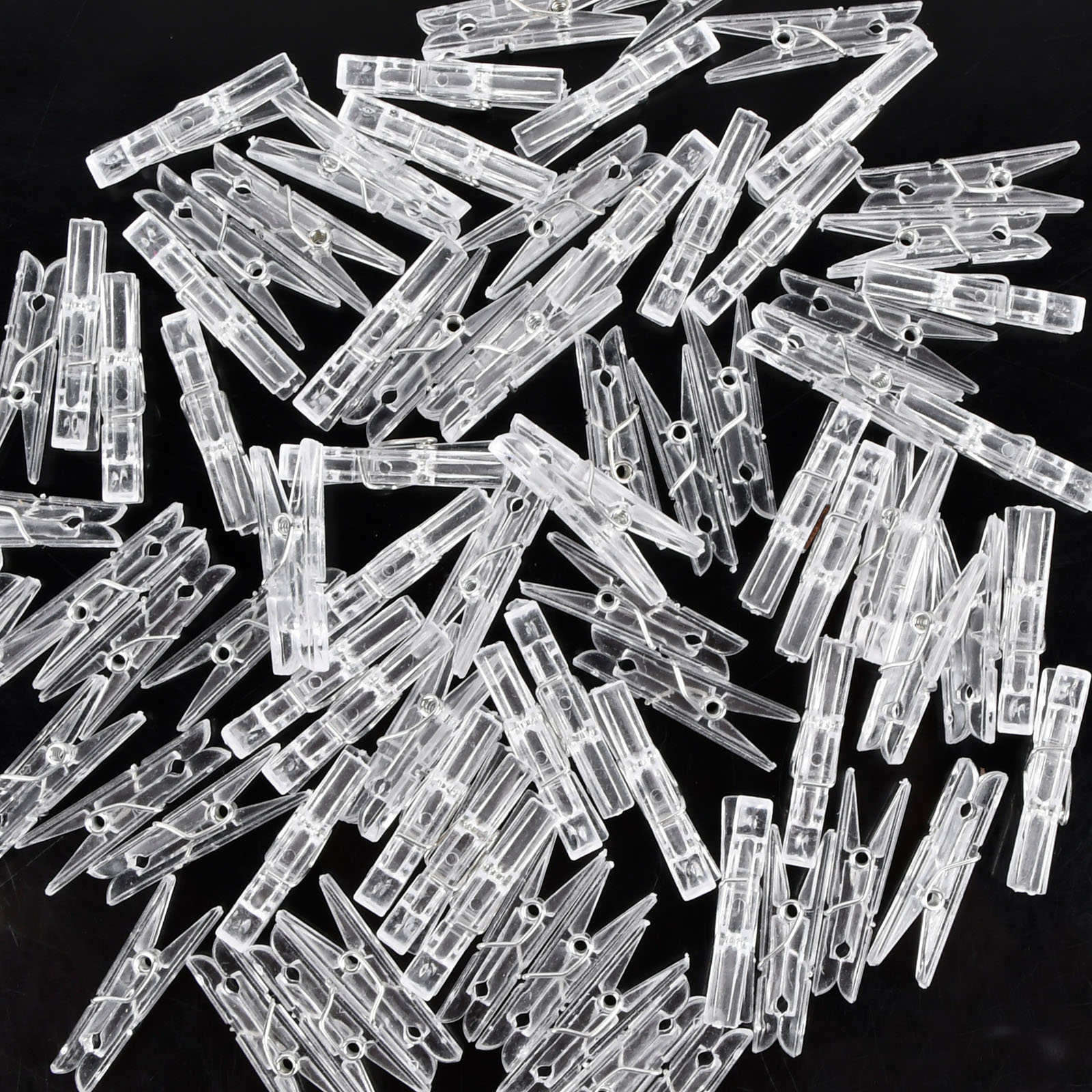 100pcs Mini Pegs For Photos Tiny Photo Clips, Clear Plastic Clothes Pegs,  Plastic Photo Paper Clip, Small Clothespins For Pictures Decorative Pegs For
