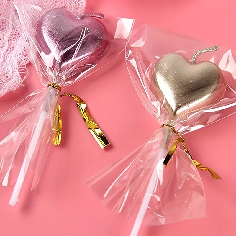 Lollipop Sticks Cake Pop Sticks With Clear Treat Bags Golden - Temu
