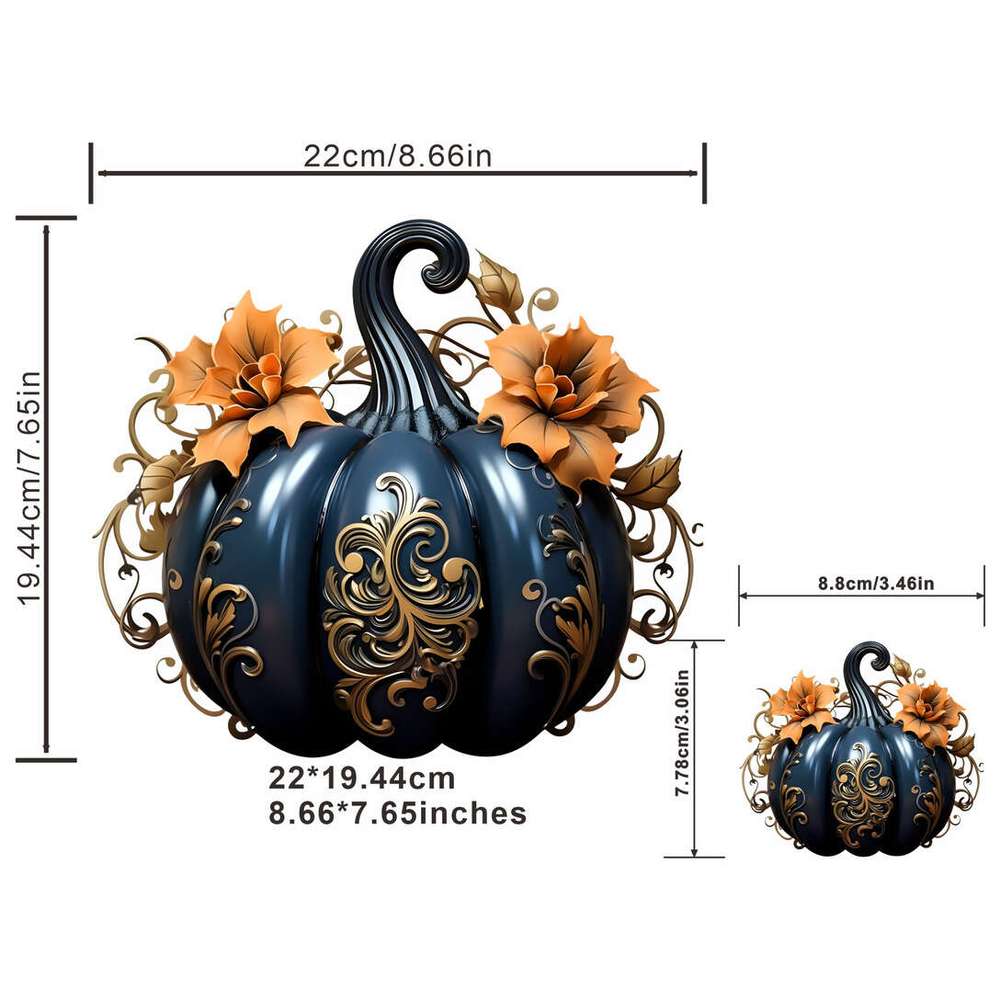 Artistic Pumpkin Decorated With Flowers Stickers For Men - Temu