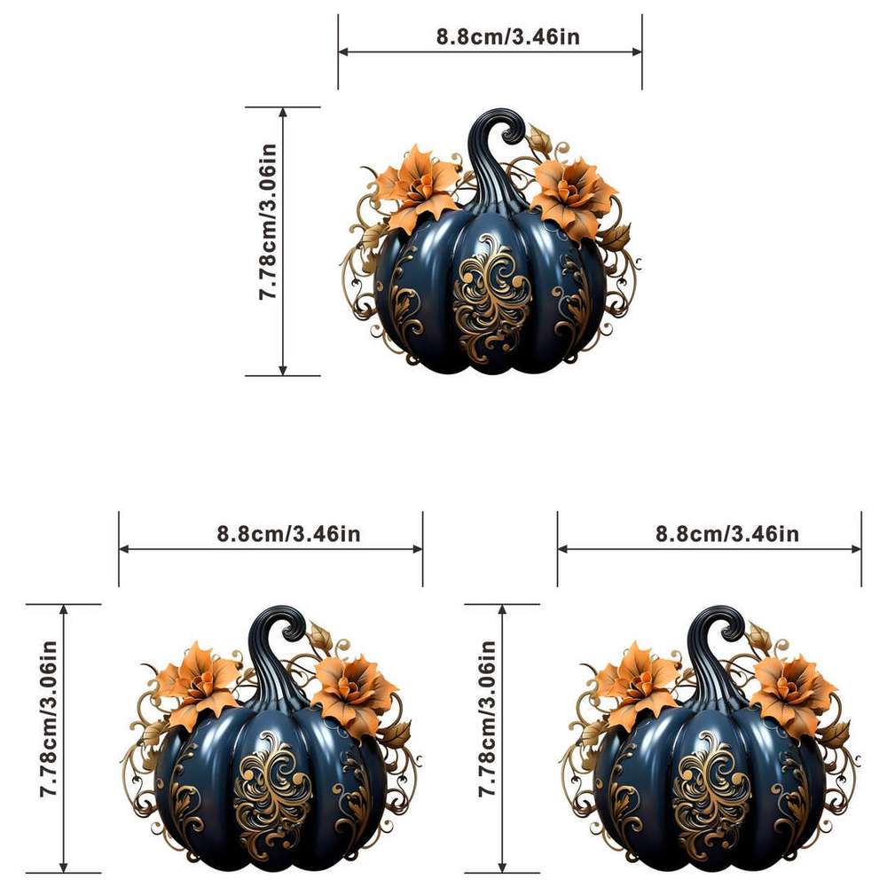 Artistic Pumpkin Decorated With Flowers Stickers For Men - Temu