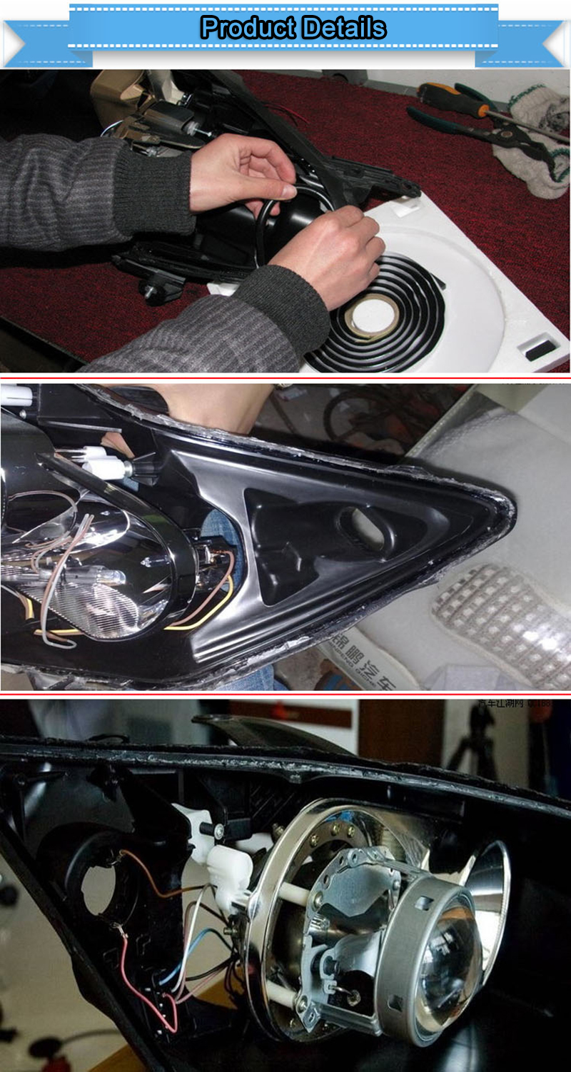 QWERBAM 2 * 320CM Schwarz Gummikleber Scheinwerfer Dichtmittel Nachzurüsten  Reseal Schild Kleber Tapes for Auto Strong (Color : Black) : :  Baumarkt
