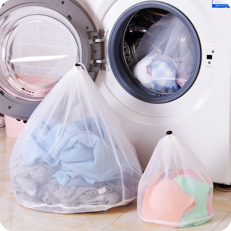 Drawstring Mesh Laundry Bag Washing Net Bag For Underwear Sock
