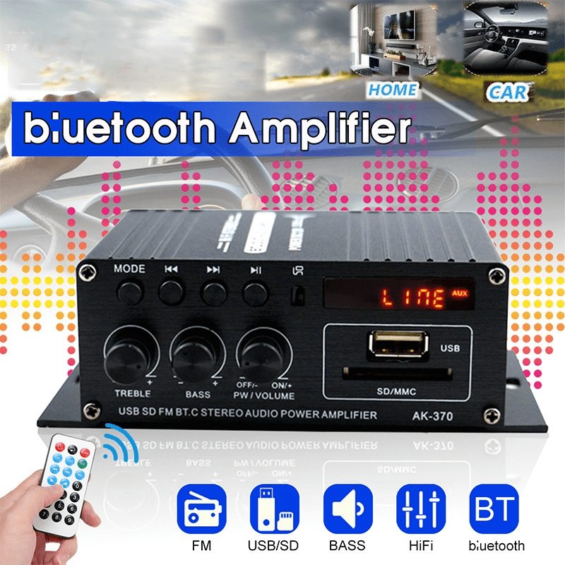 Amplificateur de Puissance numérique Bluetooth HiFi 4.0 canaux