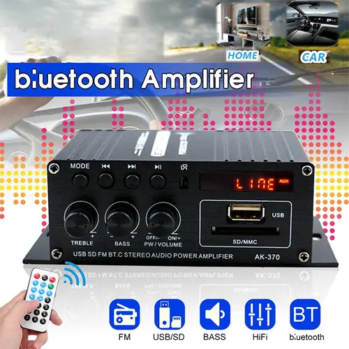 Mini Amplificador Audio Estéreo Coche Reproductor Música 4 0 - Temu