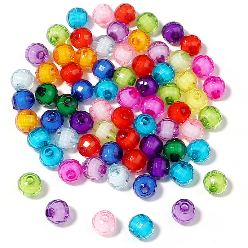Acrylic Faceted Beads Medium Beads Transparent Colorful - Temu
