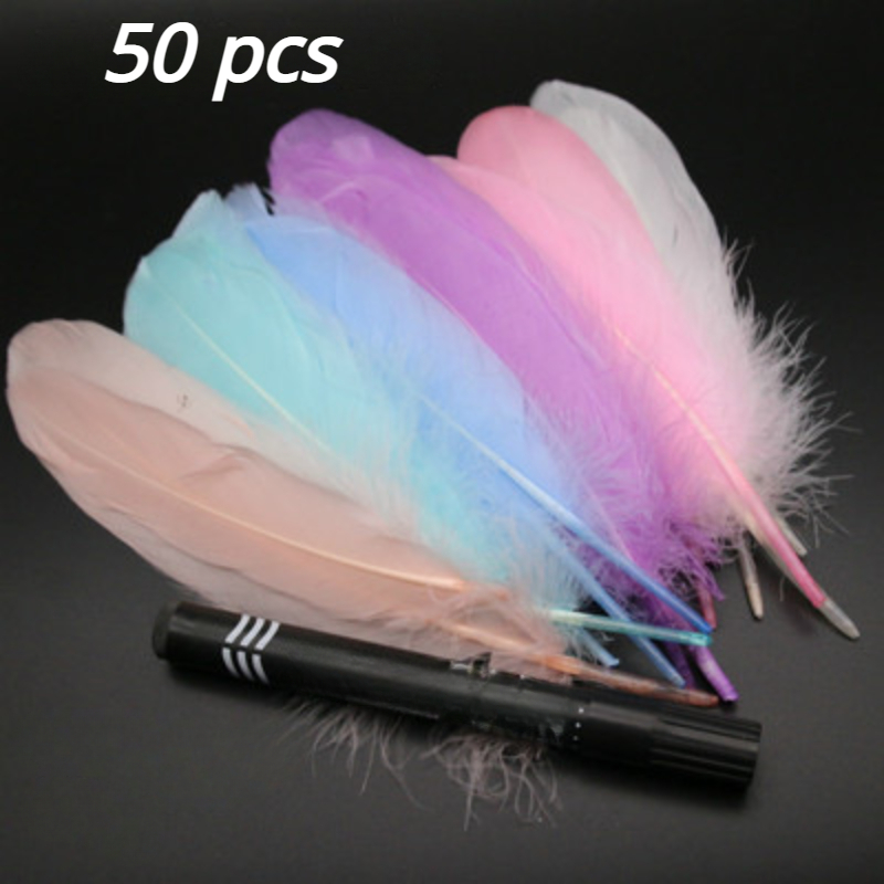 Colorful Goose Feather Crafts Craft Colorful Feathers Diy - Temu