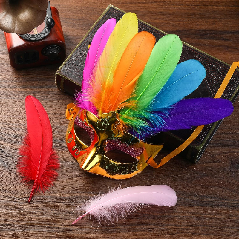 50pcs Diy Large Feathers For Wedding Dress, Children'S Handicraft  Decoration, Party Decoration, Mask Feathers