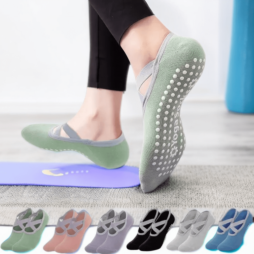 4 Pairs Women's Silicone Non Slip Grip Trampoline Socks For Hospital Yoga  Pilates Indoor Sports