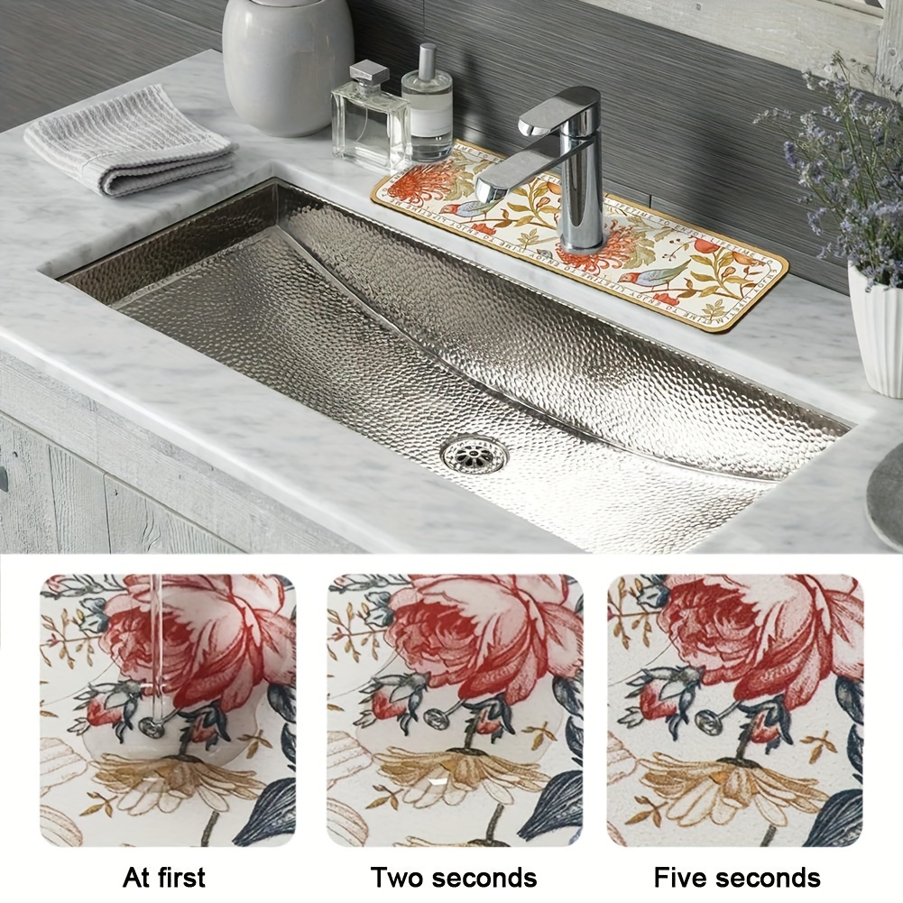 Faucet Absorbent Mat Sink Splash Plate Diatomaceous Mud - Temu