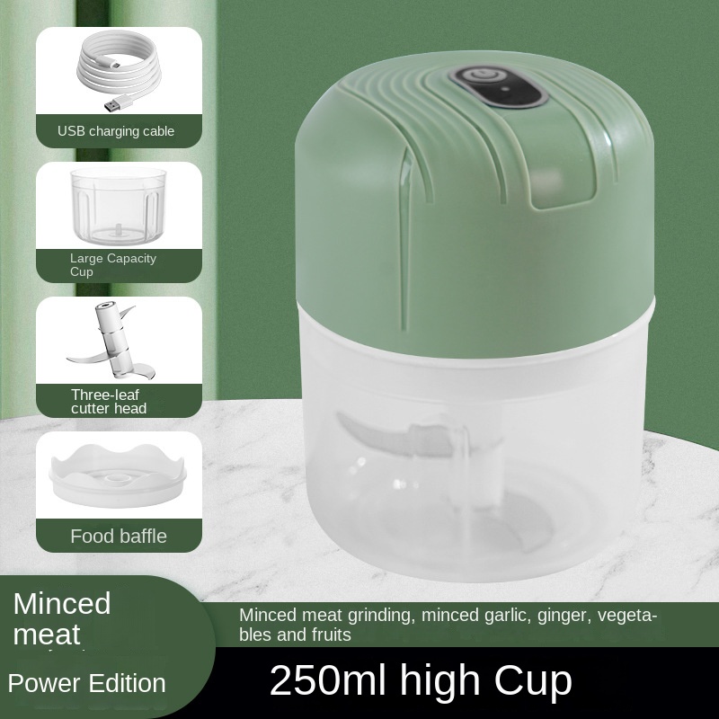 1pc Green Usb Rechargeable Wireless Electric Garlic Masher, 250ml Electric  Mincer, Mini Food Processor For Garlic, Ginger, Pepper, Onion, Vegetables,  Meat Mincing