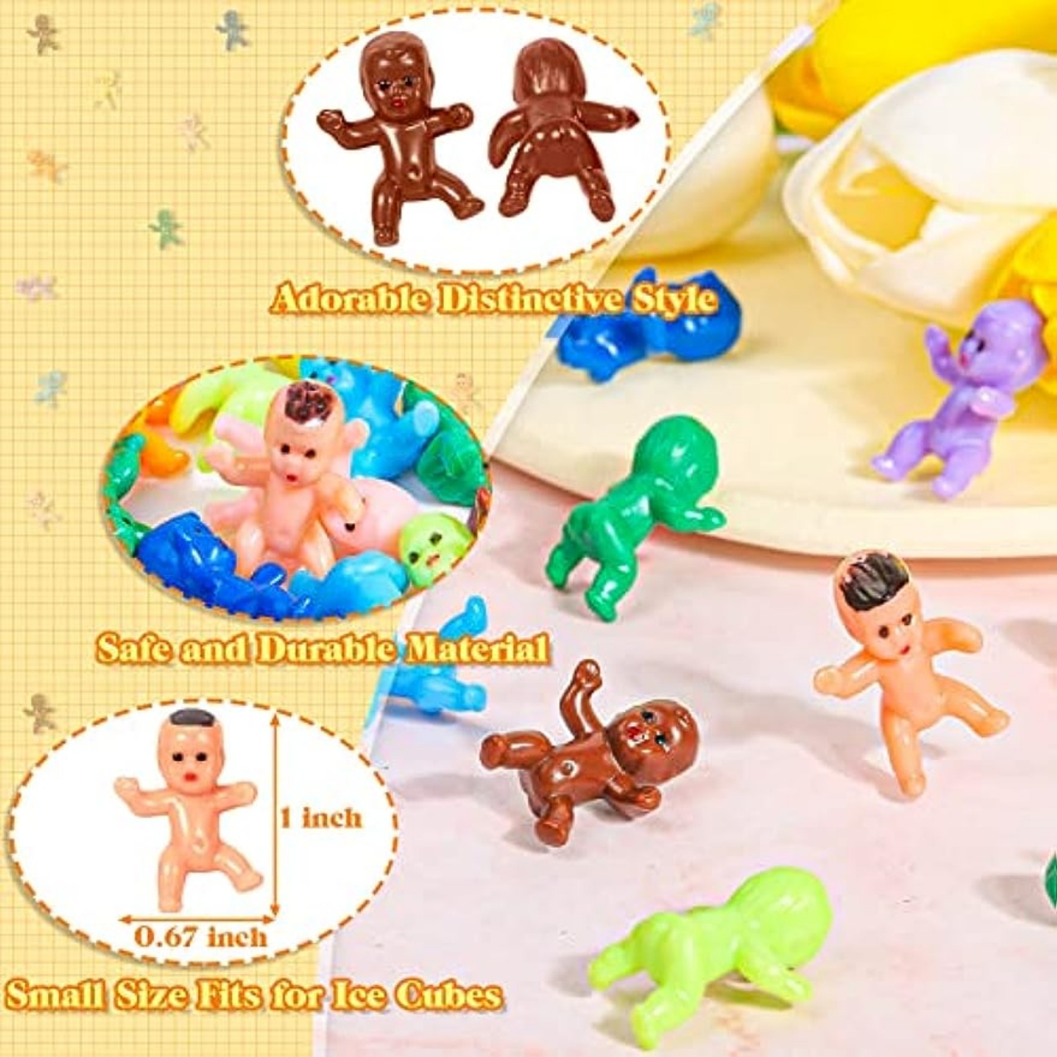 100Pcs Little Mini Babies Decor Cake Plastic Dolls Tiny Baby