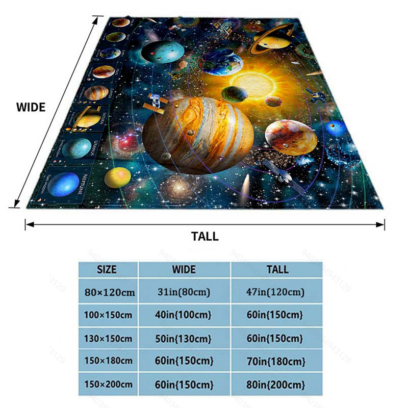 1pc   planet blanket for home lightweight flannel throw for sofa bed travel camping livingroom office couch chair and bed digital printing fleece blanket with soft and warm flannel fabric details 2