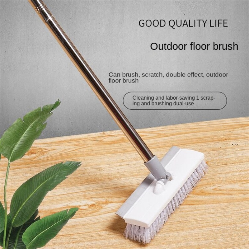 Multi-purpose Floor And Wall Cleaning Brush, 2-in-1 Bathroom Floor Wall  Tile Cleaning Brush With Scraper, Long Handle Scrubbing Cleaning Brush,  Floor Brush, No Dead Corner, Cleaning Supplies, Cleaning Tool, Back To  School