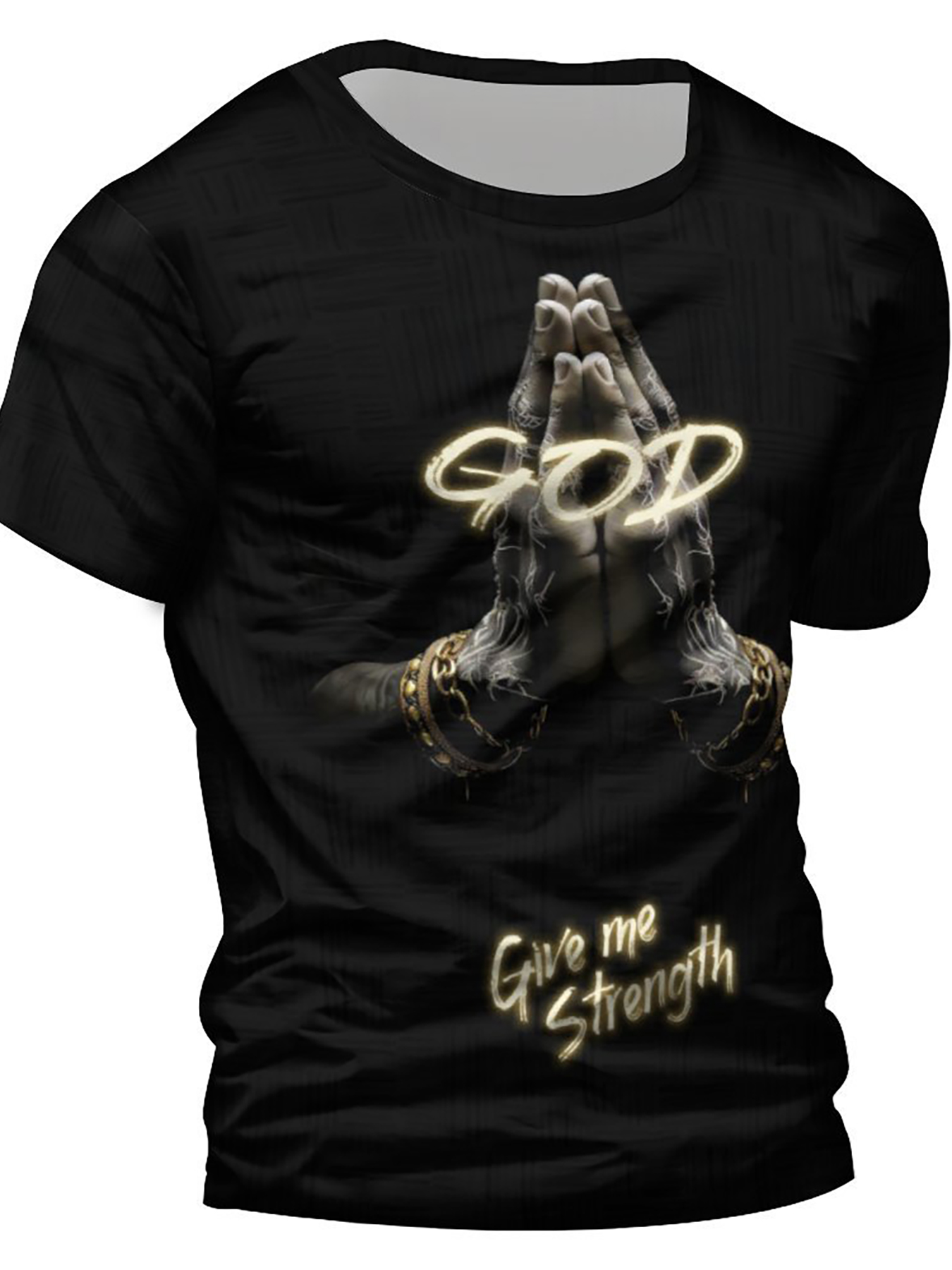 Camiseta Gráfica god Give Strength Hombres Estampado - Temu
