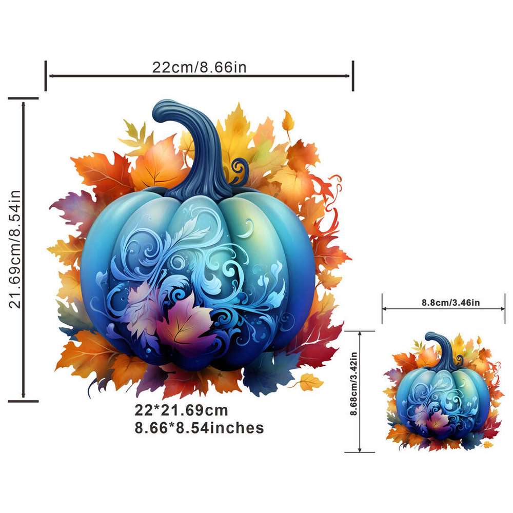 Artistic Pumpkin Decorated With Flowers Stickers For Men - Temu