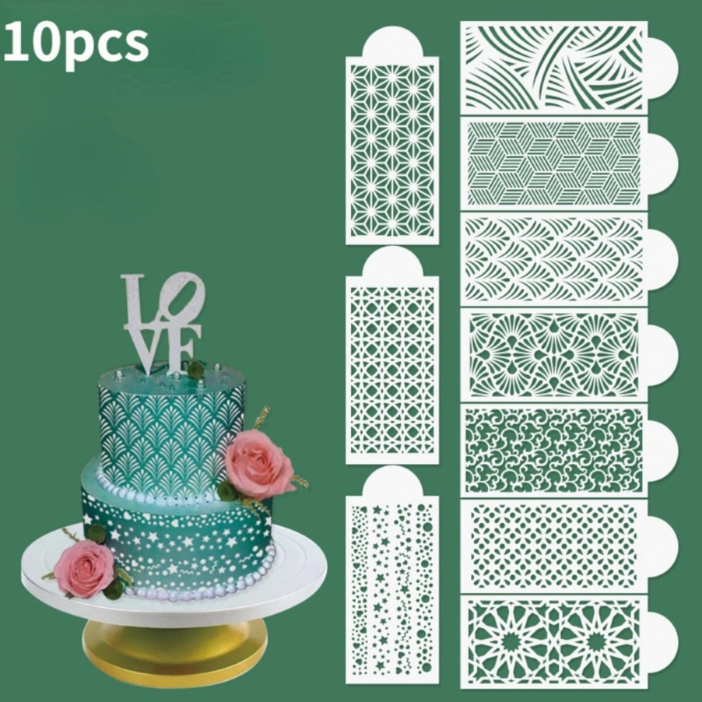 3D Triangle Pattern Cake Stencils Lace Cake Border Chocolate