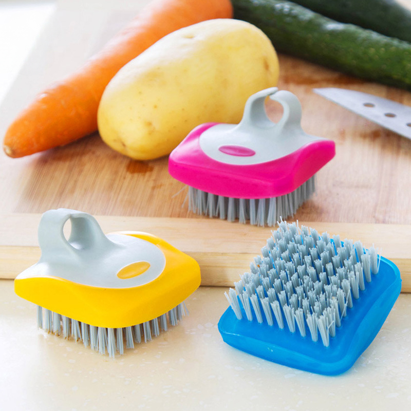 3 Piece Fruit Vegetable Brush, 3pcs Veggie Brushes Fruit Scrubber Flexible Bristles Scrubber Cleaning Tool Kitchen Brush for Carrots Fruits Home Kitch