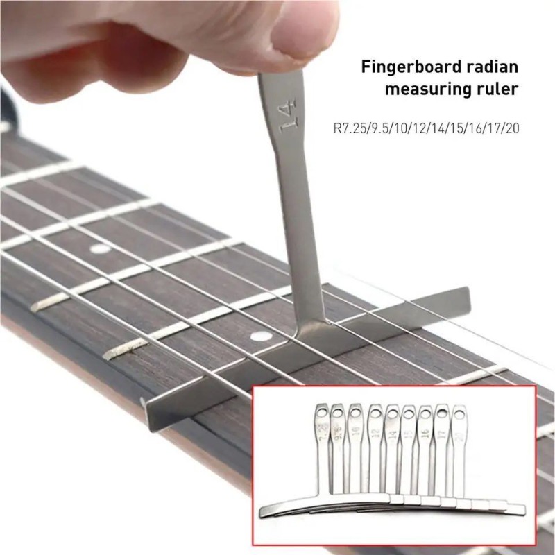 Jauge de cordes de guitare, outil de mesure de règle d'action de cordes  avec protecteurs de frettes, outil de mesure pour guitare, basse,  instruments