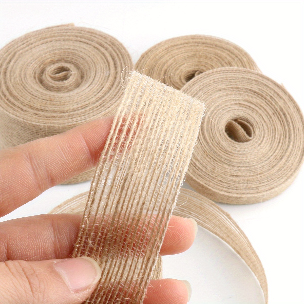 0.39inch Natural Jute Ribbon Bow Crafts Diy Vintage Jute - Temu