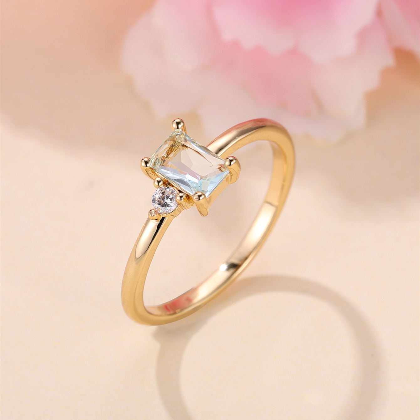 Minimalist Style Promise Ring Inlaid Waterish Zirconia In Temu New