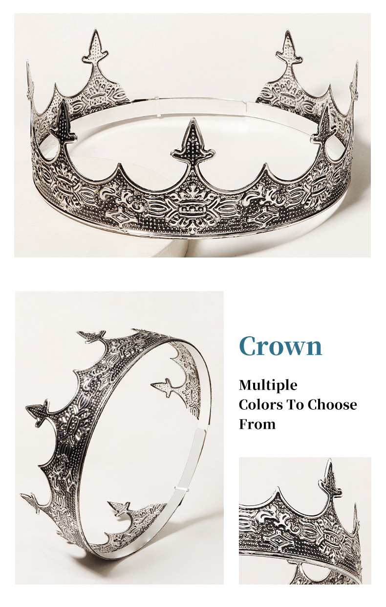 Consegna rapida Corona rotonda completa maschile, corona del re