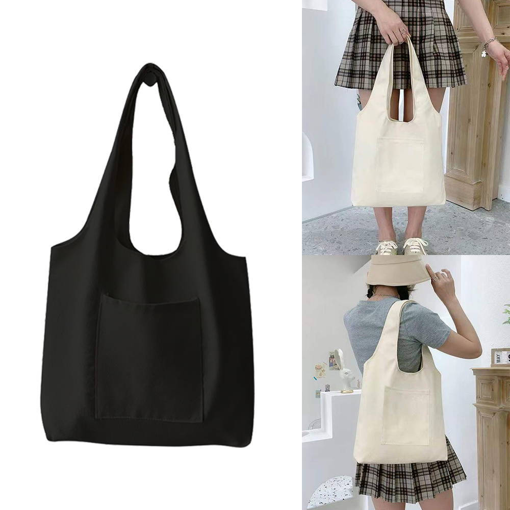 Simple Canvas Shoulder Bag Large Capacity Tote Bag Reusable - Temu