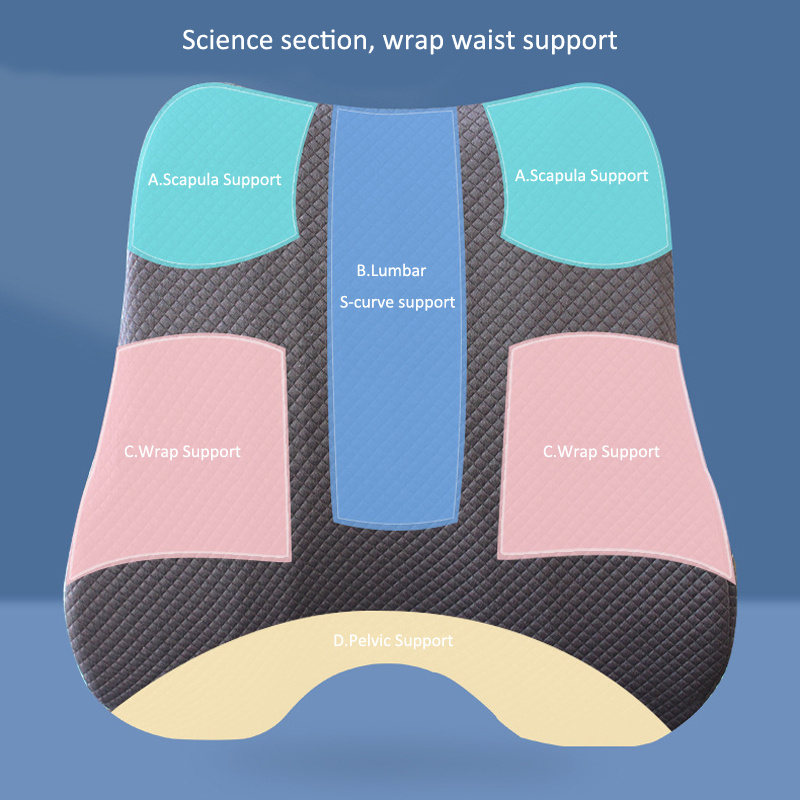 Memory Foam Seat Cushion Orthopedic Coccyx Support Cushions Office Chair  Waist Back Lumbar Relief Cushion Car Seat Hip Massage Pad Set