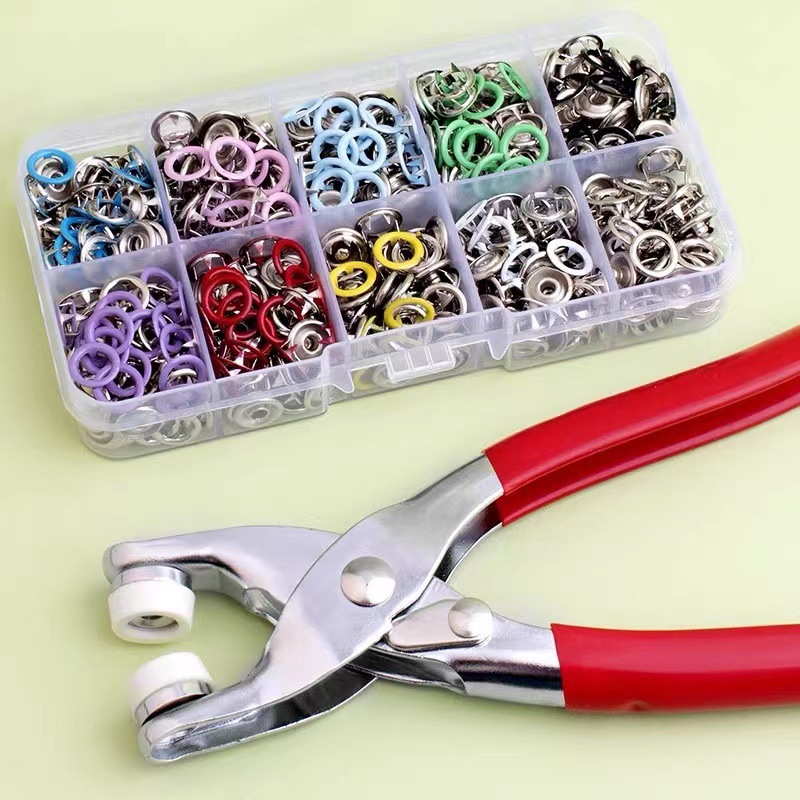 Metal Snaps Buttons with Fastener Pliers Tool Kit Five Claw Buckle Set  Sewing