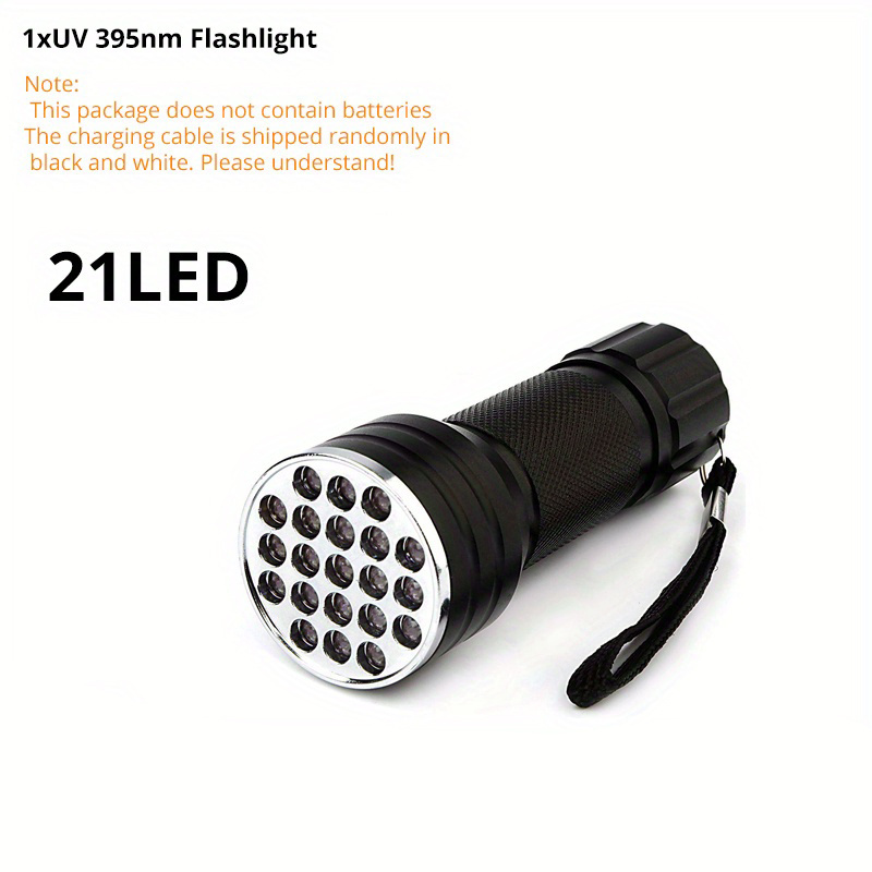 UV Ultraviolet 21 LED Flashlight Black Light 395nM Inspection Lamp Torch  Stains