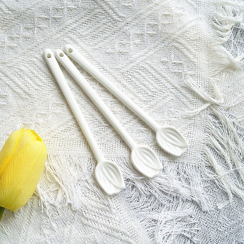 Kawaii Star Ceramic Spoon Cute Ice Cream Dessert Soup Korean Spoon With  Long Handle Kitchen Tableware Accessories For Girl Kids