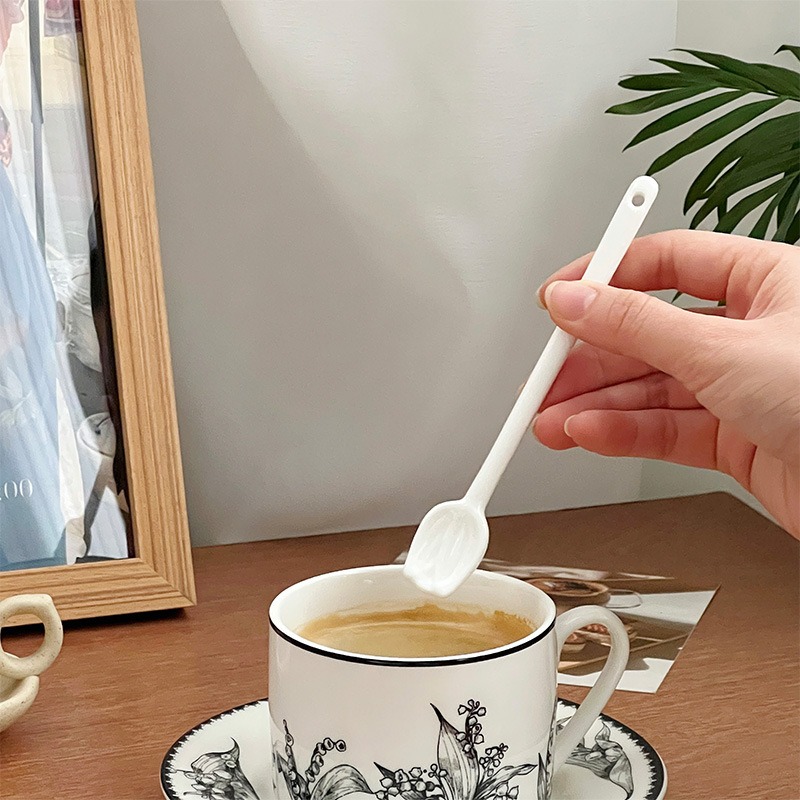 Kawaii Star Ceramic Spoon Cute Ice Cream Dessert Soup Korean Spoon With  Long Handle Kitchen Tableware Accessories For Girl Kids