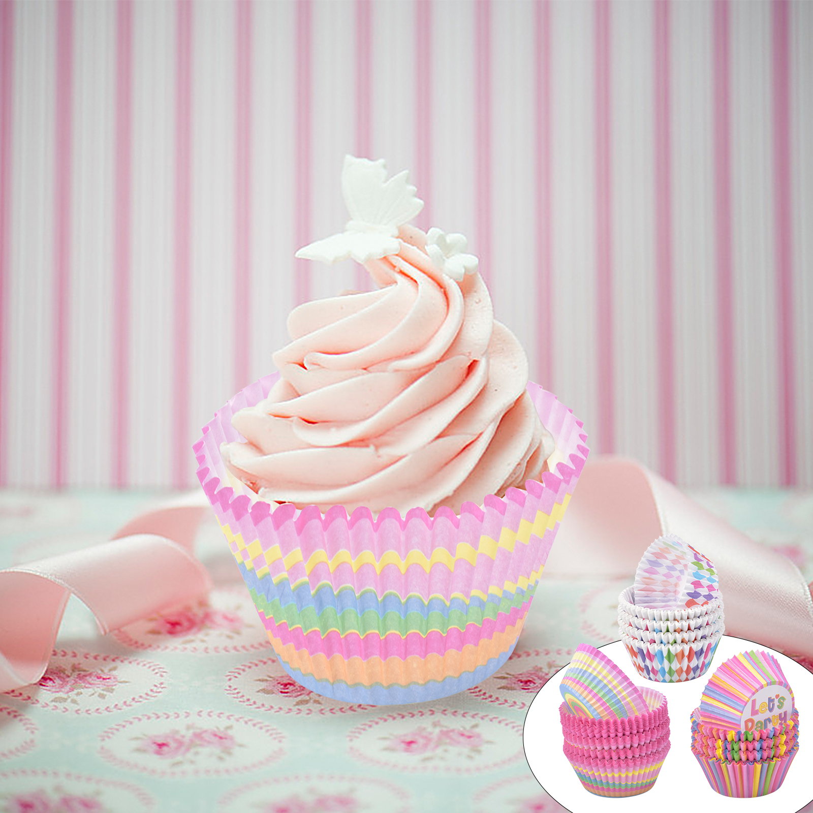 Rainbow Cupcake Liners Standard Size Cupcake Baking Cups - Temu