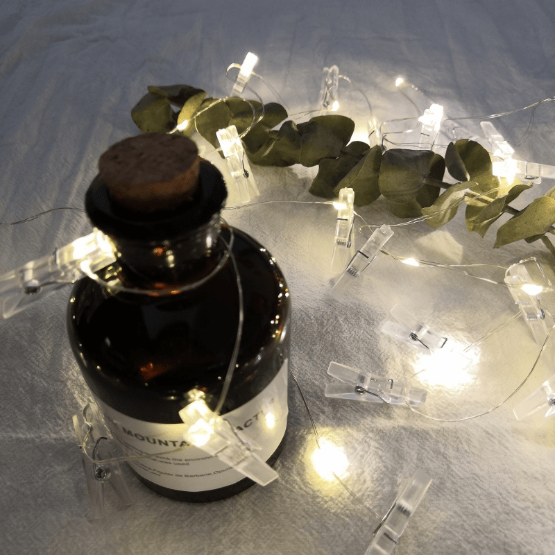 Guirlande lumineuse Led à pince Photo, 2x1.5M, pour l'extérieur, avec pinces  à linge, pour décorations de fête à domicile, cadeau de saint-valentin