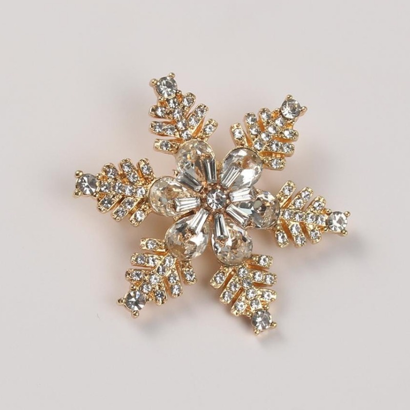 Snowflake Brooch Rhinestone Pins Christmas New Year Flower Party Brooch Gift for Men,Temu