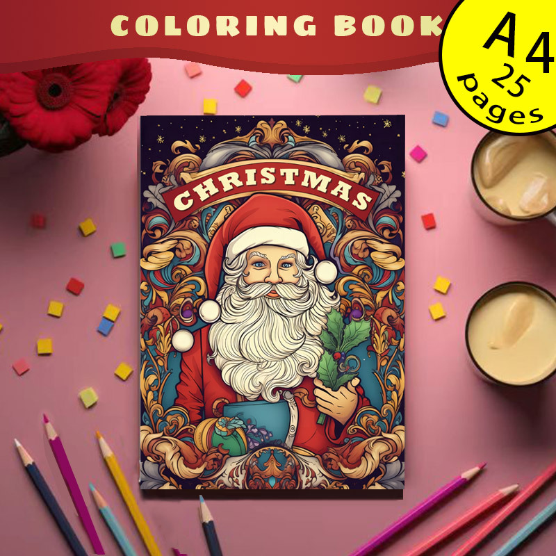Original Upgraded Paper Thickened 20 Pages 40 Pictures Double Sided Printed  20x20cm 1pc Gnome Man Christmas Paradise Coloring Book Adult Coloring Book  Halloween Christmas Holiday Party Gift, Buy , Save
