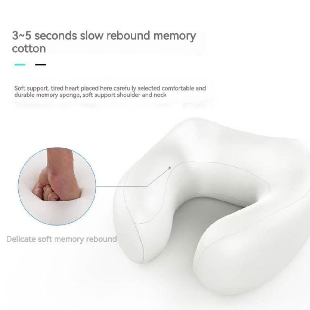 Travel Neck Pillow Massager,Memory Foam Neck Pillow,Vibration Neck Massage  Pillow with Heat for Pain Relief,Head Support Cervical Pillow for  Airplane,Car Office, for Dad 