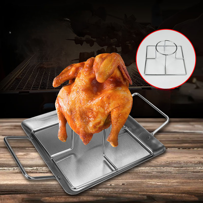 Sturdy Stainless Steel Chicken Roaster Rack Bbq Barbecue - Temu