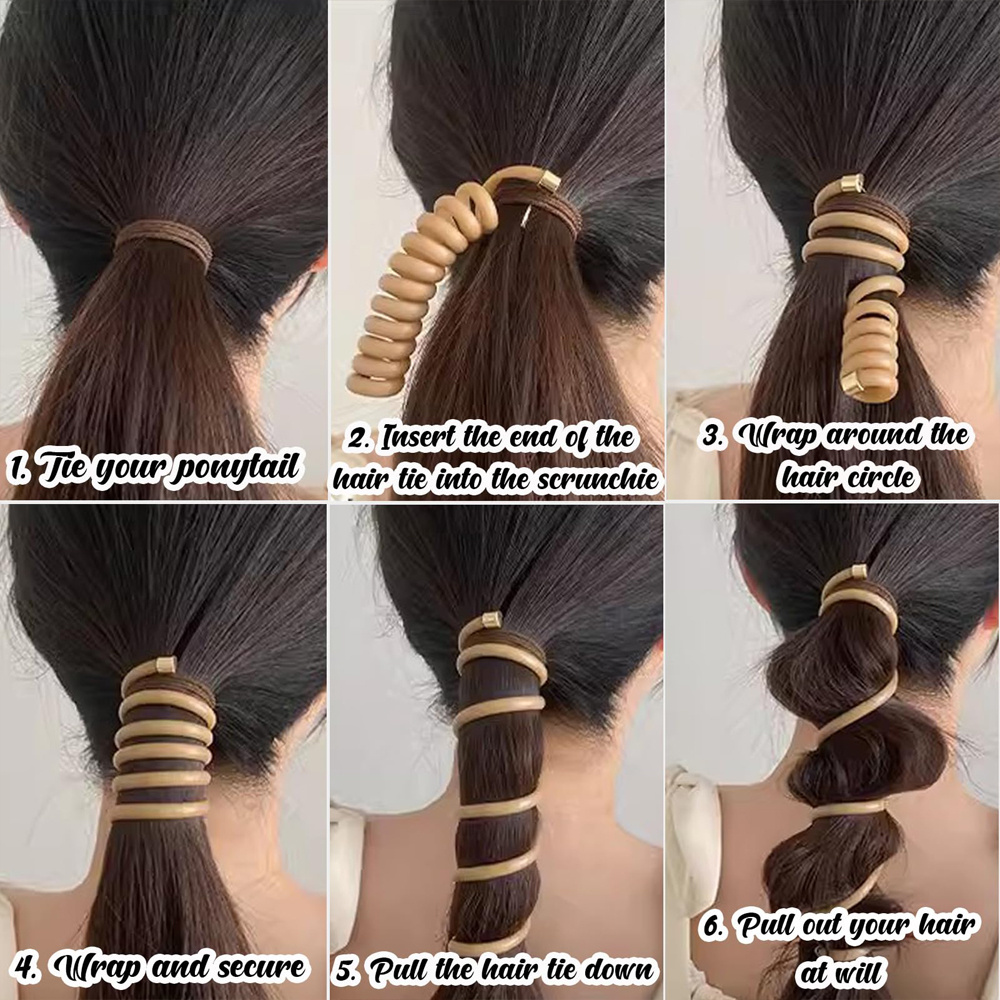 Your Hair Bungee Cord Hair Tie 4pcs Fashion Phone Cord Hair Ties
