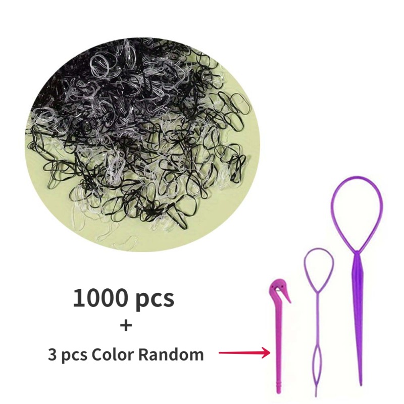 rubber bands+50 colorful mini clips+2 combs+2 rubber band cutter