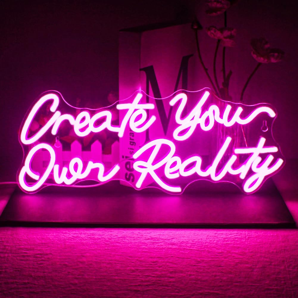 

1pc Create Your Own Realistic Pink Led Neon Light, Wall Decor Letters Light, For Bedroom Office Kindergarten Playroom Living Room Library Beautiful Wedding Birthday Party Decoration Gifts