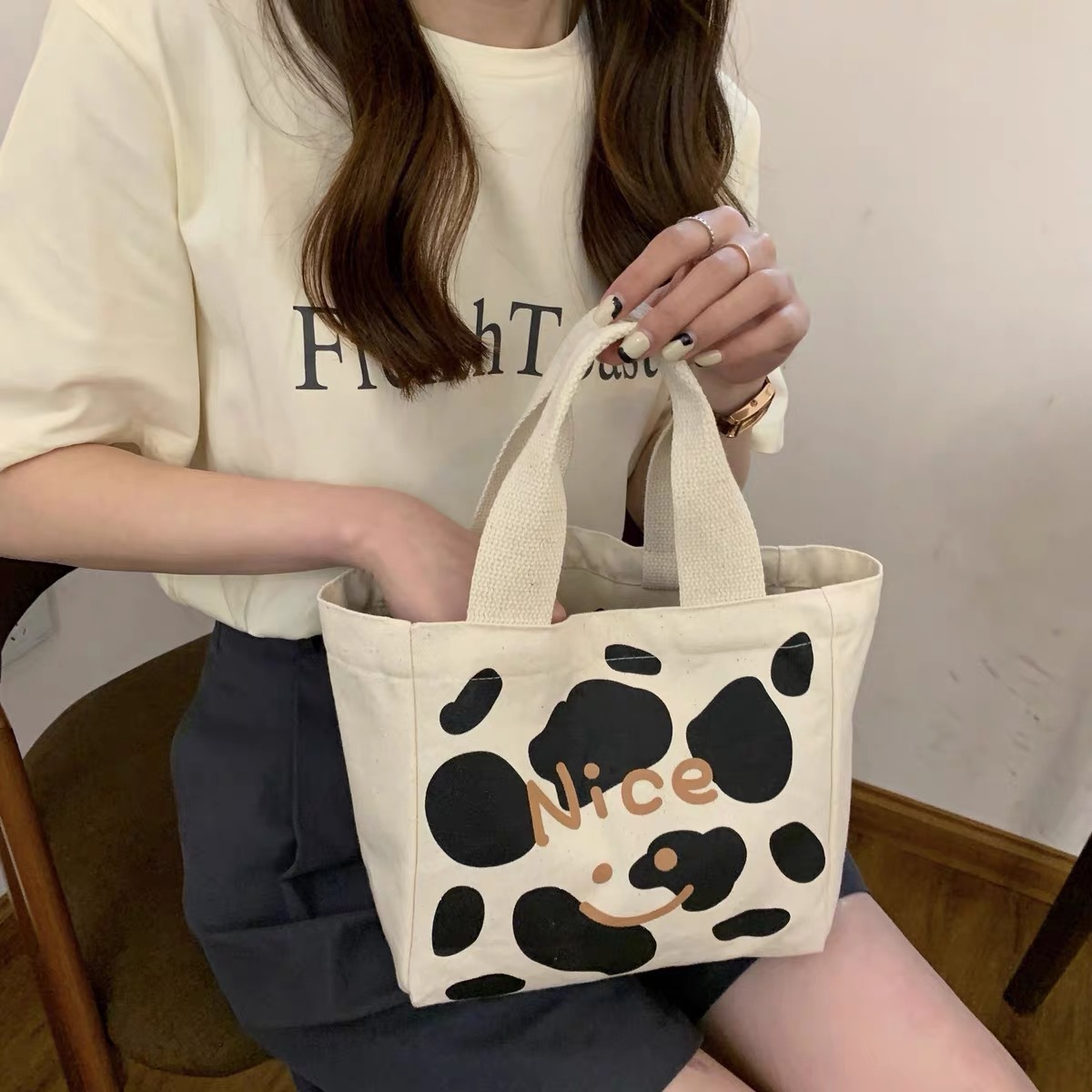 Cow Print Canvas Crossbody Bag, Casual Zipper Square Purse, Women's  Shoulder Bag For Everyday - Temu